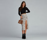 Feline Fierce Midirock mit hohem Schlitz